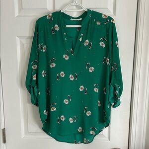 Lush Green Floral Blouse